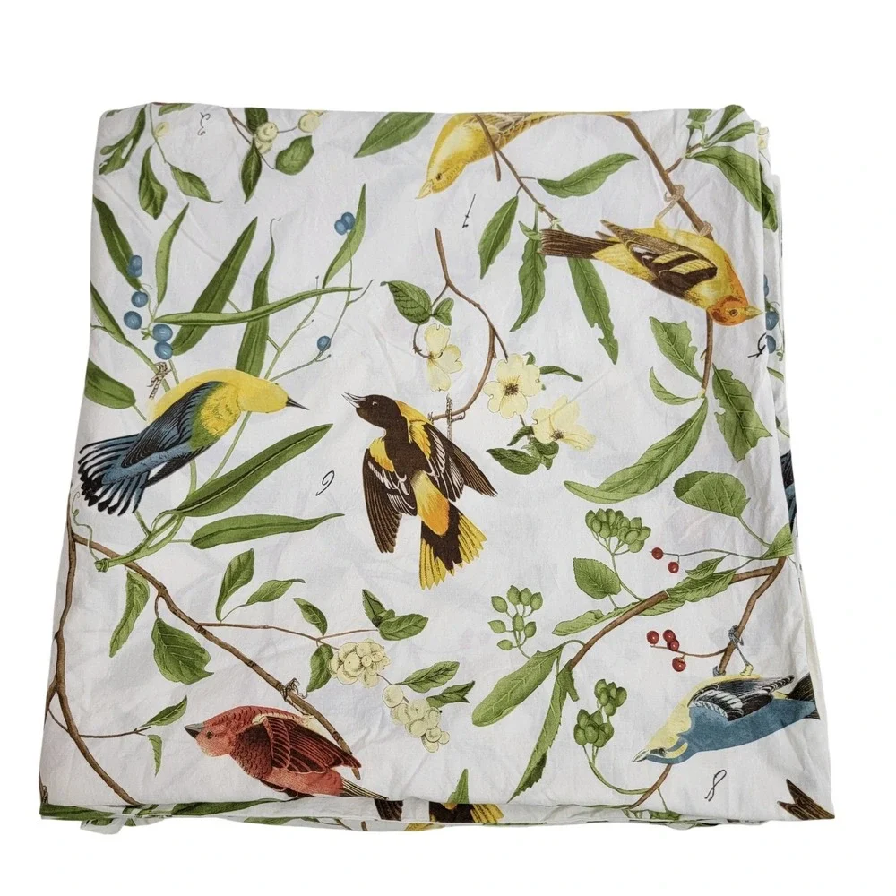 Pottery Barn Spring Sparrow Duvet Cover Only Full Queen EUC Birds Botanical 2010